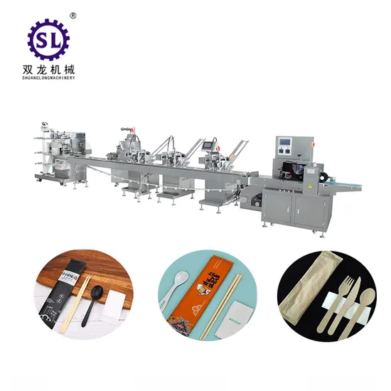 Automatic Napkin Spoon Fork Knife Plastic Cutlery Tissue Paper Packing Machine